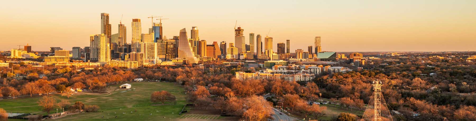 Austin skyline at sunset | Thrive Landscape and Design